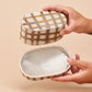 Butter dish / Iron Grid & White