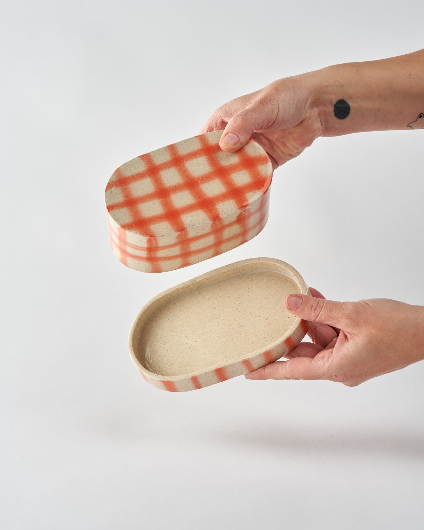 Butter dish / Orange Air Brushed